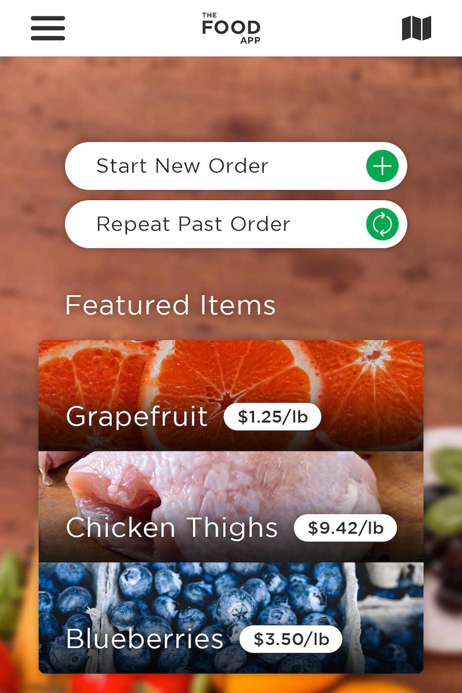 The Food App Mockup screen 2