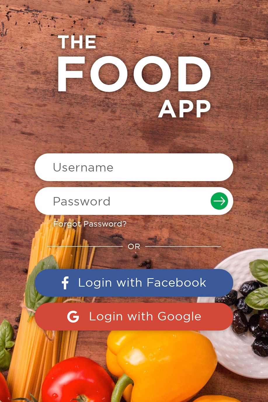 The Food App Mockup screen 3