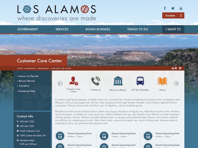Los Alamos County, NM department mockup