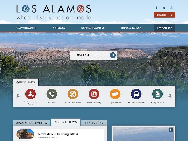 Los Alamos County, NM homepage mockup