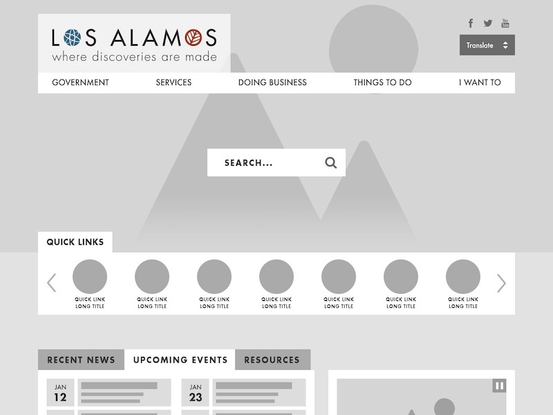 Los Alamos County, NM wireframe mockup